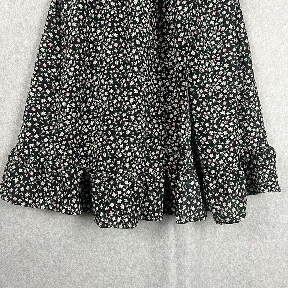 H & M Divided Floral Mini Dress Women Small Spaghetti Strap Ruffle Hem Flowy - Picture 8 of 13